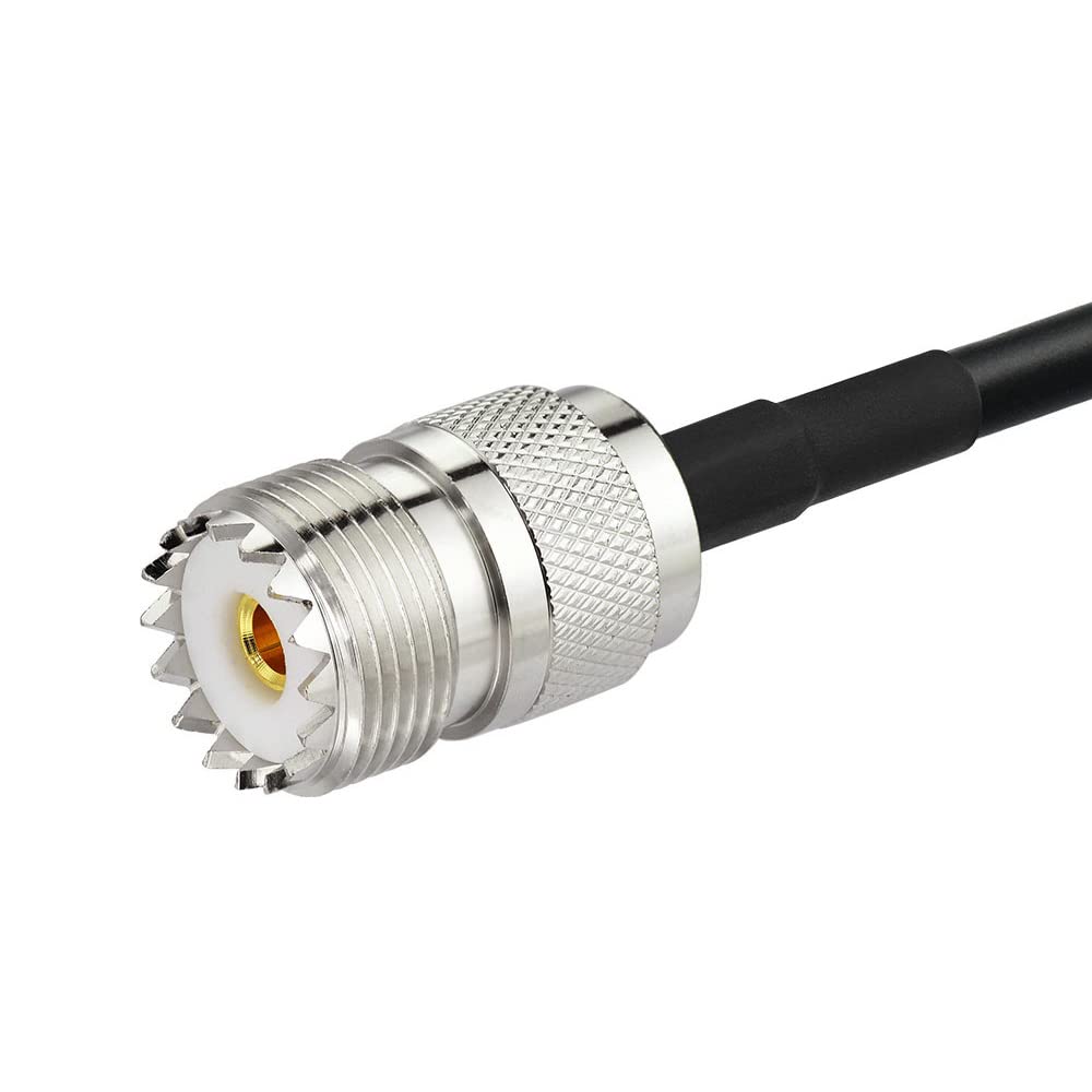 Eightwood UHF Female SO239 to BNC Male Antenna Extension Cable RG58 10 Feet | for CB Amateur Two-Way Ham Radio, Radio Scanner, Antenna Analyzer, SWR Meter