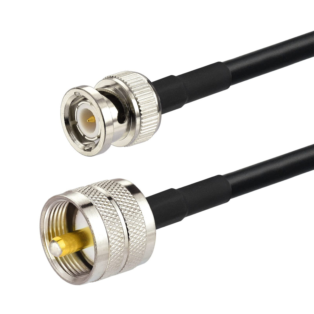 Eightwood Handheld Radio Antenna Cable UHF PL259 Male to BNC Male 10 Feet | RG58 Coax Cable, Compatible with CB Radio, Ham Radio, VHF Radio, Antenna Analyzer