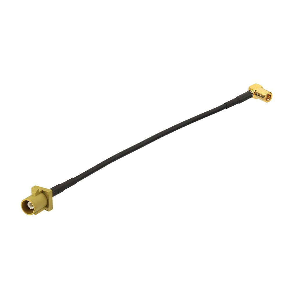 Eightwood Satellite Radio Antenna Adapter Cable 6 inches Fakra Curry Code K Male to SMB Female Right Angle Compatible with Sirius XM Car Vehicle Radio Stereo Receiver Tuner