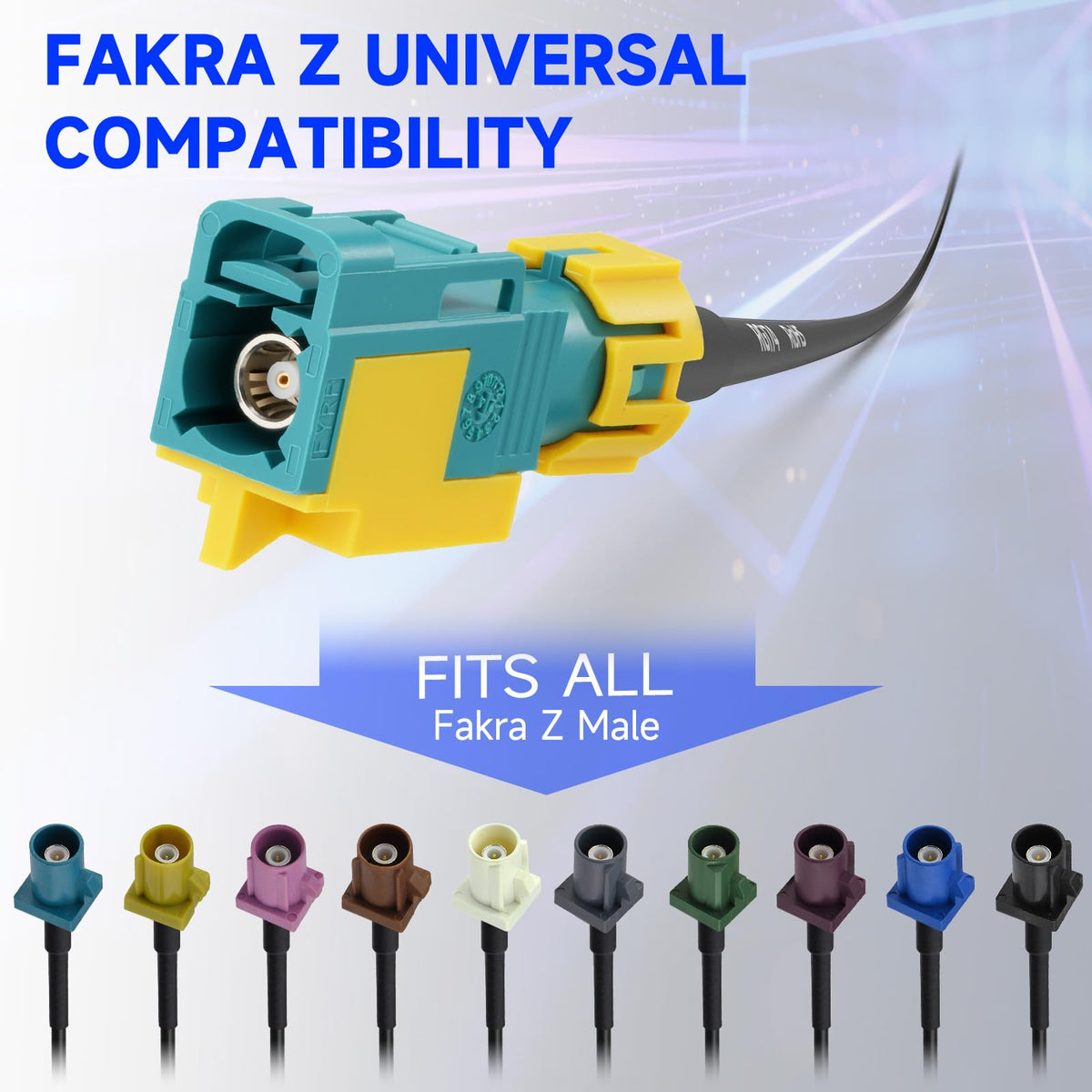 Eightwood Waterproof Fakra Z Female to Female Car Antenna Cable 6.5 Feet | for GPS Navigation Module, Sirius XM Satellite Radio, Factory Wired Backup Camera, Car Stereo Head Unit