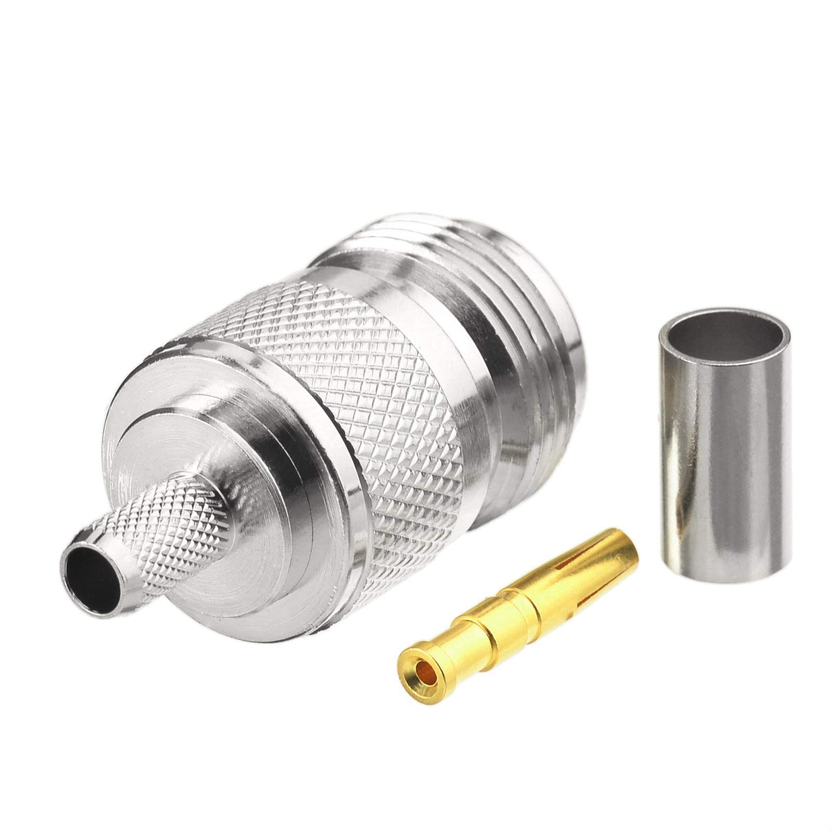 Eightwood N Female Crimp RF Connector 50 ohm for RG58 RG142 LMR195 Cable (5-Pack)