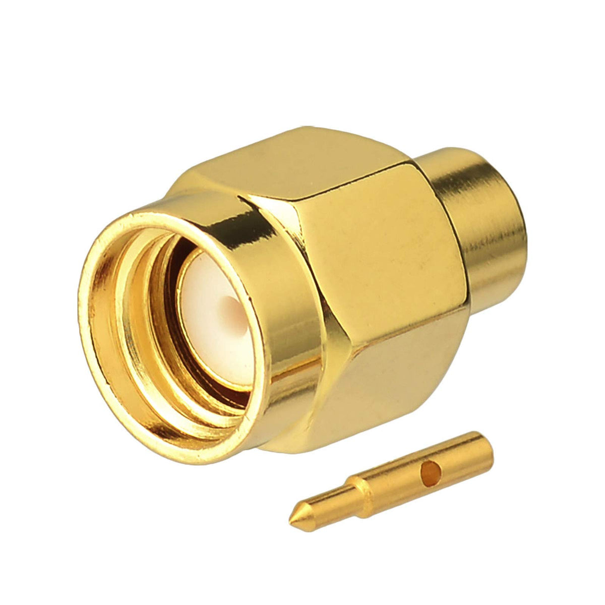 Eightwood 10pcs SMA Solder Male Connector for RG402 .141 Semi-Rigid Cable