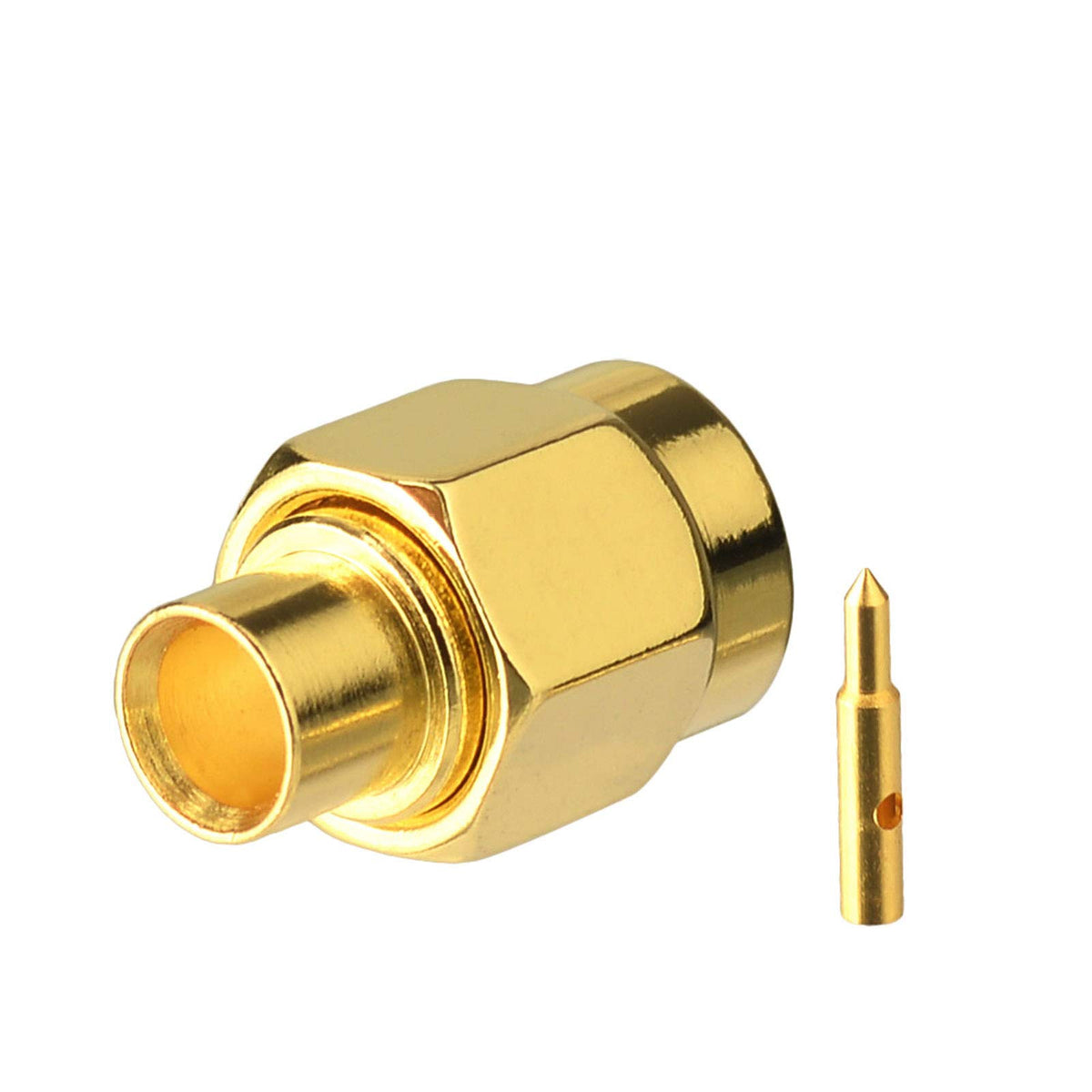 Eightwood 10pcs SMA Solder Male Connector for RG402 .141 Semi-Rigid Cable