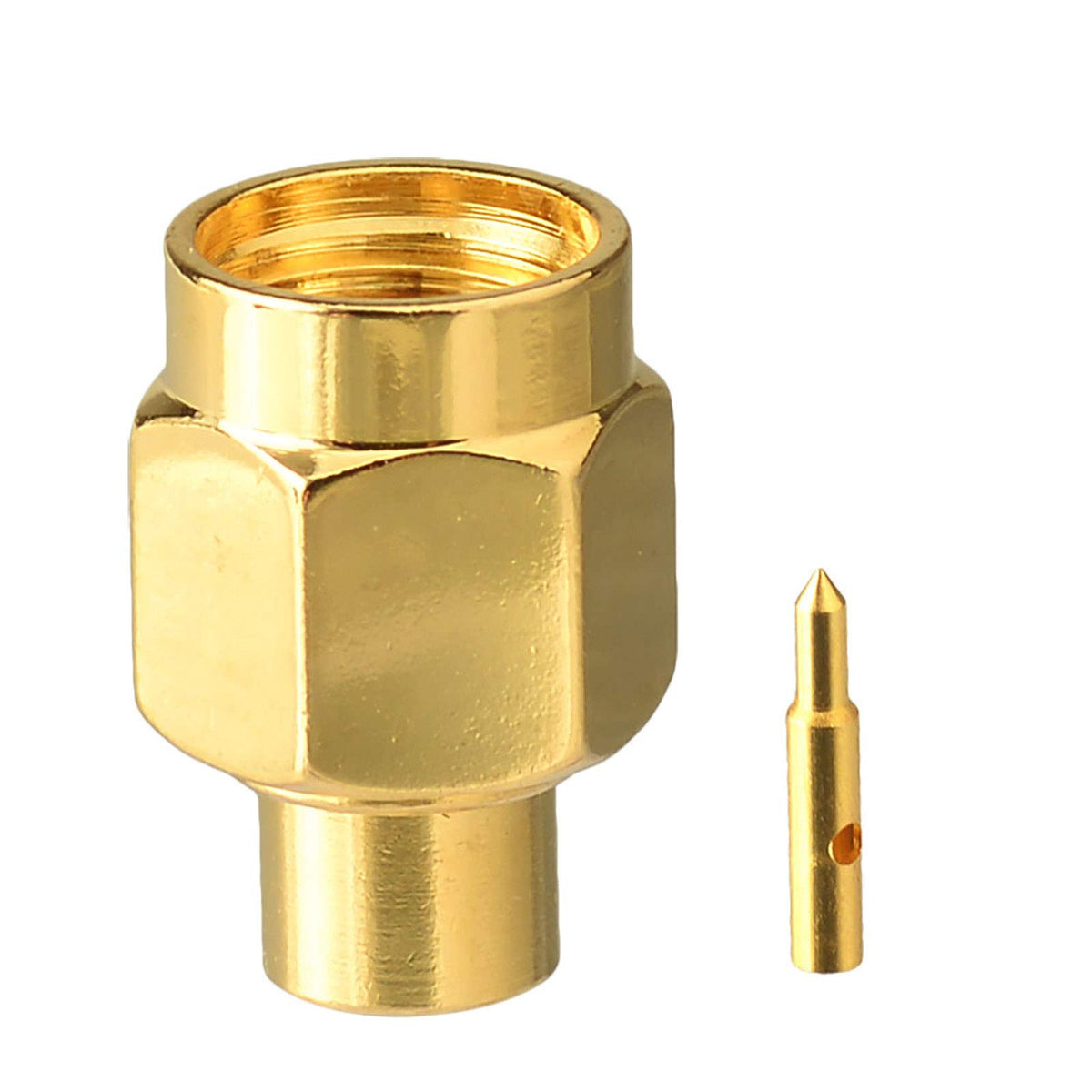 Eightwood 10pcs SMA Solder Male Connector for RG402 .141 Semi-Rigid Cable