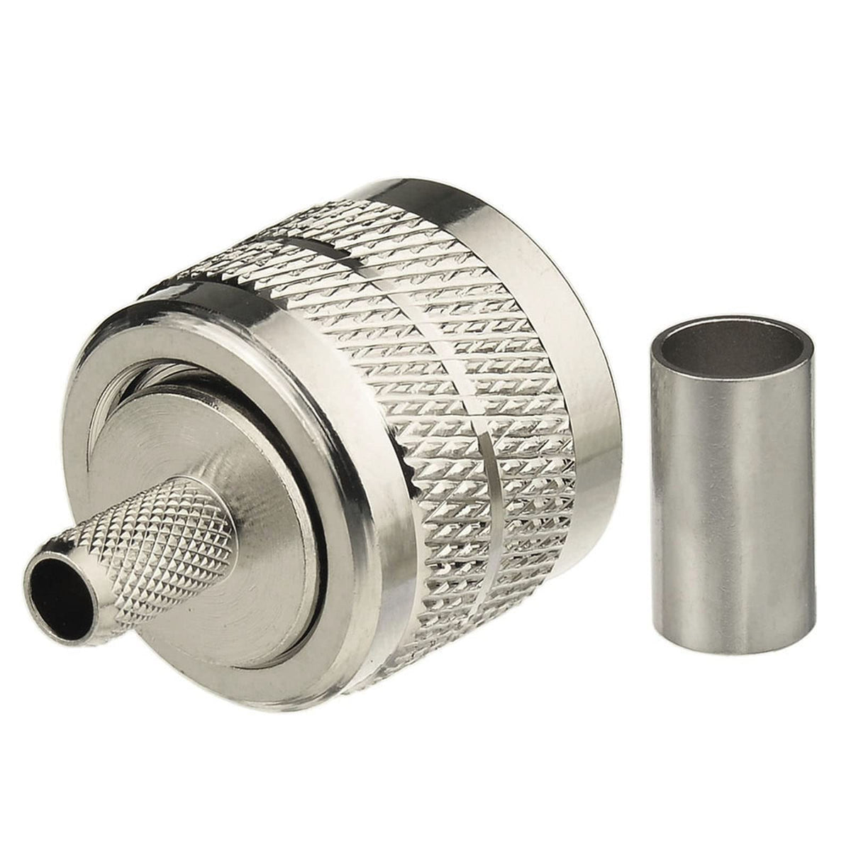 Eightwood 5pcs PL259 UHF Male Crimp Coax Connectors RF Adapter for RG58 LMR195 Low Loss Coaxial Cable