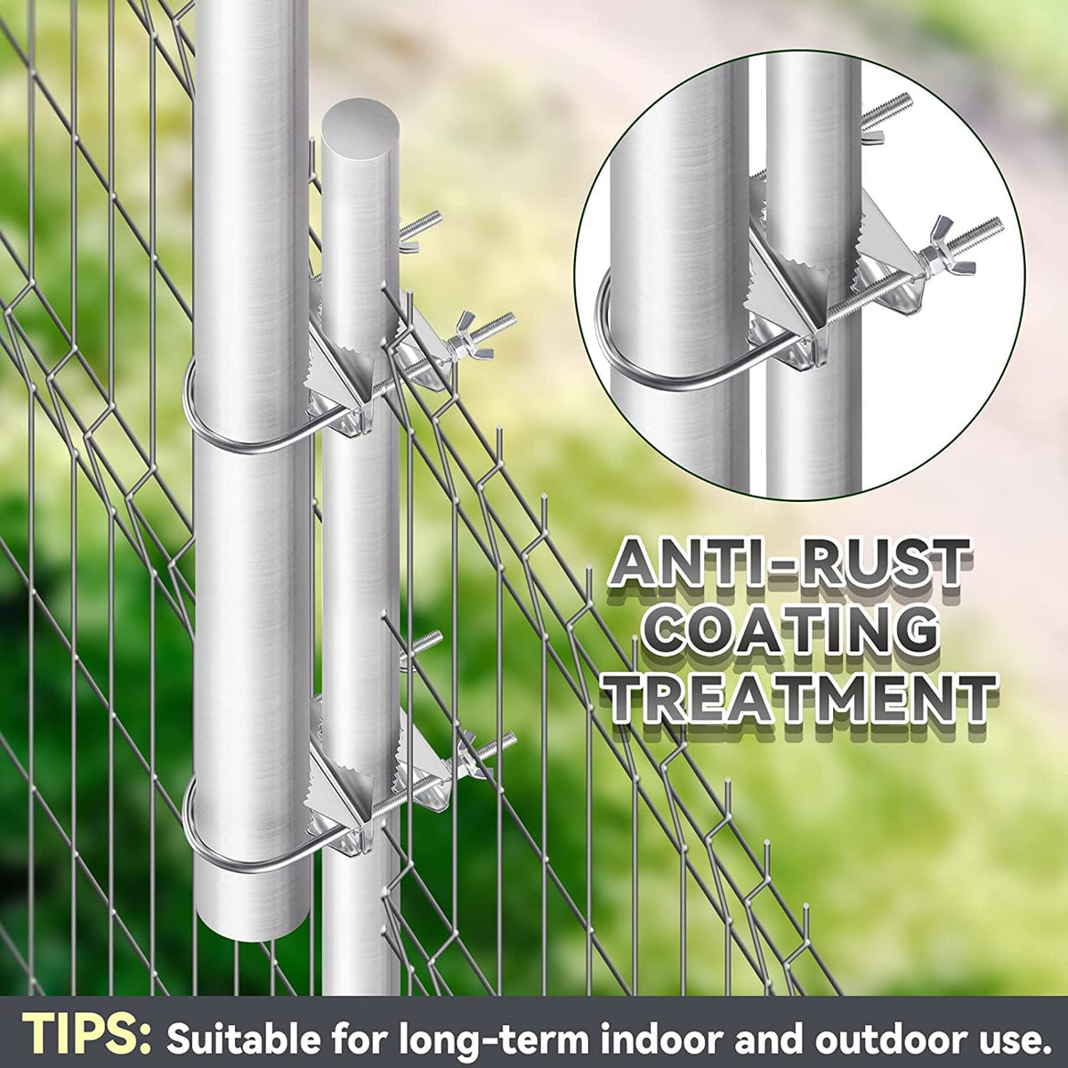 Eightwood Double Antenna Mast Clamp V Jaw Mounting Bracket U Bolts, 2 Sets | Pipe to Pipe Clamp for Outdoor CB Antenna, TV Antenna, Lora Antenna, WiFi Yagi Antenna, Weather Station