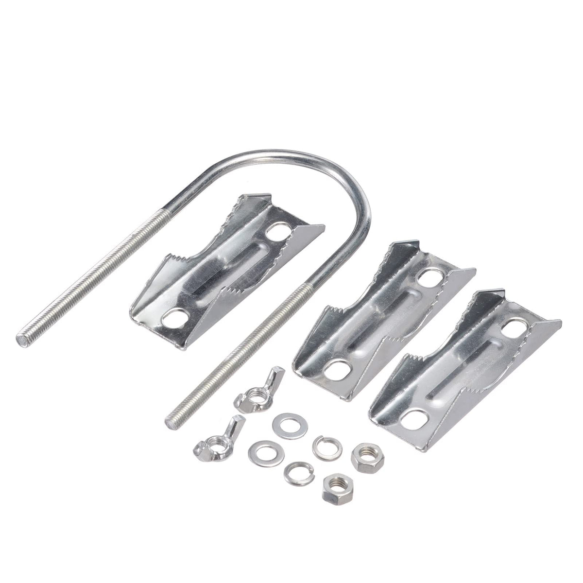 Eightwood Double Antenna Mast Clamp V Jaw Mounting Bracket U Bolts, 2 Sets | Pipe to Pipe Clamp for Outdoor CB Antenna, TV Antenna, Lora Antenna, WiFi Yagi Antenna, Weather Station