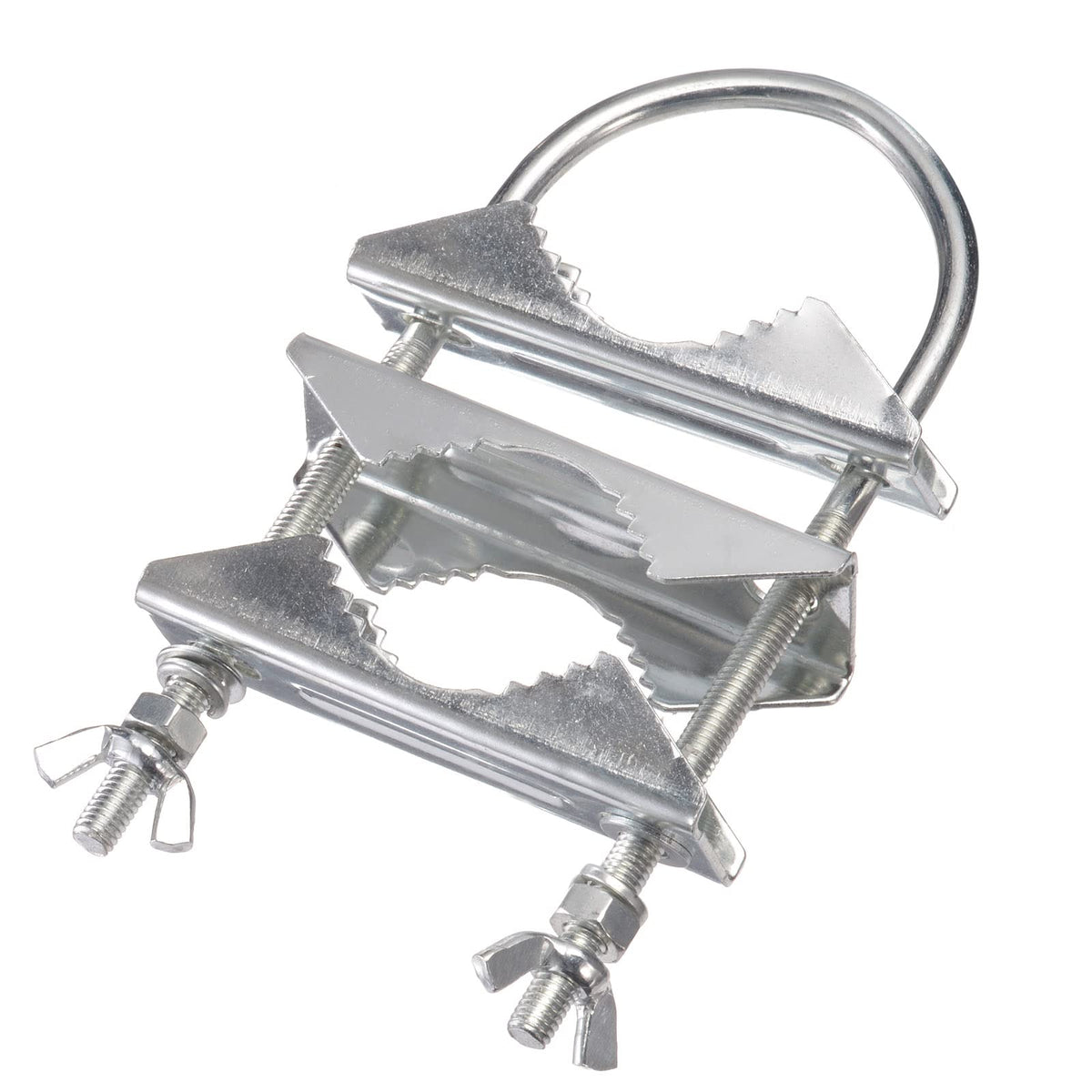 Eightwood Double Antenna Mast Clamp V Jaw Mounting Bracket U Bolts, 2 Sets | Pipe to Pipe Clamp for Outdoor CB Antenna, TV Antenna, Lora Antenna, WiFi Yagi Antenna, Weather Station