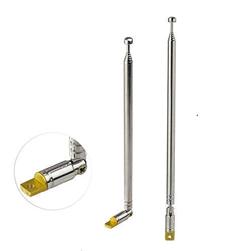 Toiot FM Antenna DAB Digital TV Hybrid Radio Antenna 6 Section Telescopic Antenna 2 kit for FM/VHF/UHF Stereo DVB-T Reception