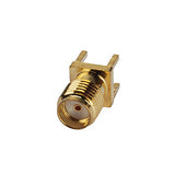 10pcs SMA Female PCB Panel Edge Mount Connector Straight Solder RF Coaxial Adapter Vertical Thru Hole Goldplated