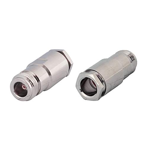 N Female Clamp Solder Attachment 50 Ohm Copper Connector (2-Pack) Compatible with RG213 RG214 RG8 RG9 RG11 RG225 RG393 RG144 RG216 RG215 Low Loss 400 Coaxial Cable