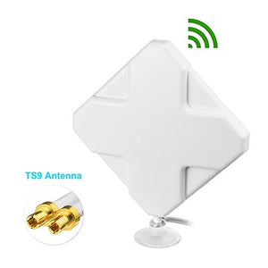 4G LTE High Gain 35dBi MIMO TS9 Directional Panel Antenna Compatible with Verizon AT&T T-Mobile Sprint Netgear MiFi Mobile Hotspot Broadband Router USB Modem Jetpack AirCard AC791L LB1120