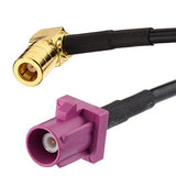 Fakra H Pink Male to SMB Female Cable 6 