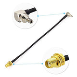 2pcs CRC9 Male Right Angle to SMA Female Bulkhead Adapter Antenna Cable 6 inch for 4G Router Huawei USB Modem