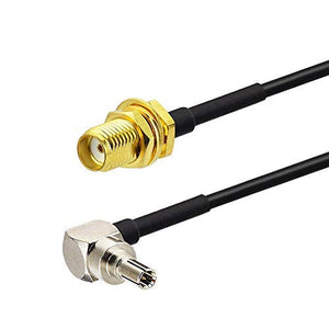 2pcs CRC9 Male Right Angle to SMA Female Bulkhead Adapter Antenna Cable 6 inch for 4G Router Huawei USB Modem