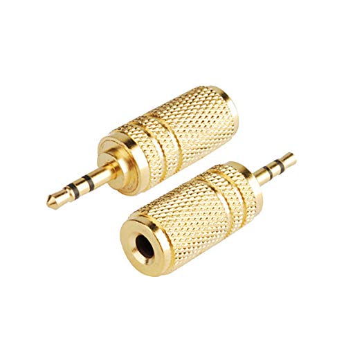 Metal Gold 2.5mm Plug to 3.5mm jack Audio Headphone jack Adapter for Headphone MP4 MP3 Headset Earphone Headset RF Adapter(2pcs)