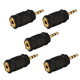 5pcs 2.5mm to 3.5mm Adapter Gold 2.5mm Plug to 3.5mm Jack straight Stereo Audio Adaptor RF Adapter for Headphone Headset Earphone