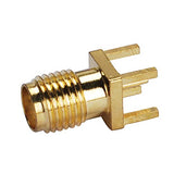 10pcs SMA Female PCB Panel Edge Mount Connector Straight Solder RF Coaxial Adapter Vertical Thru Hole Goldplated