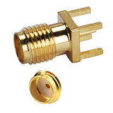 10pcs SMA Female PCB Panel Edge Mount Connector Straight Solder RF Coaxial Adapter Vertical Thru Hole Goldplated