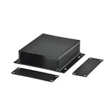 Electronic Project box aluminum Project enclosure Case Extrusion Flange for PCB board DIY - 3.74"4.09"1.10"(LWH) Black