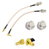 SMB To F Cable Kit F Female To SMB Female Straight + F Female To SMB Female Right Angle Coax Connector Pigtail with RG316 Coaxial Cable (0.5Ft 15cm) for XM Sirius Satellite Radio Antenna 2 Pcs