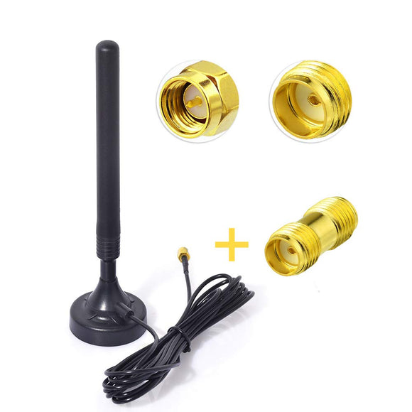 850/900/1800/1900MHz Antenna Kit 5Dbi External Omni Antenna with SMA Magnetic Mount Extension Cable + SMA Female to Female Adapter for Phone Signal Enhancer Security Camera