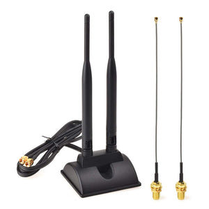 Eightwood 2.4GHz 5GHz Dual Band WiFi Antenna RP-SMA Male Connector with IPEX IPX U.FL Mini PCI to RP-SMA Female Cable 6¡± (2-Pack) for PCI-E WiFi Network Card USB WiFi Adapter Wireless Router Hotspot