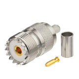 SO239 Connectors Crimp SO-239 UHF Female Jack RF Coaxial Connector for LMR-195 RG58 Coax Cable 2Pcs