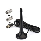 FM Telescopic Antenna Indoor 75 ohm Digital Radio Aerial with Magnetic Base TV Male Adapter to F Connector 3 Kit for USB TV Tuner DVB-T Television DAB Radio