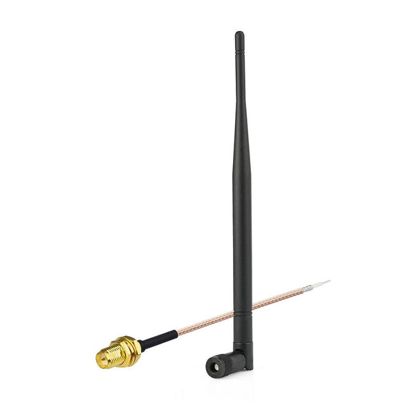 868MHz Antenna RP-SMA Male Adapter(No Pin) Wifi Antenna + RP-SMA Female Bulkhead Pigtail Cable RG178 15cm 6inch for CB Radio GSM Wireless Wifi Antenna Ham Radio Tilt and Swivel NFC RFID