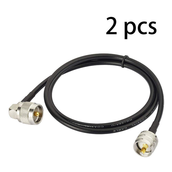 Eightwood uhf Cable pl259 to pl259 RG58 Coax Cable for Ham CB Two Way Amateur Radio Walkie Talkies antenna 3 foot 2-Pack