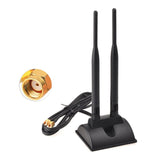 Wifi Antenna 2.4G / 5.8G Dual Frequency Magnetic Antenna 6dBi RP-SMA Adapter 2m 4ft Extension Cable Compatible for Wifi Card WLAN PCI Cards Wirelesse Router Bluetooth TP-Link Dlink