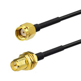 RP-SMA Male to RP-SMA Female Bulkhead Mount RG174 WiFi Antenna Extension Cable 1m/3 feet (2-Pack) for Wireless Mini PCI Express PCIE Network Card USB WiFi Adapter WiFi Router Booster Camera