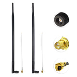 2 x 11dBi High Gain 2.4GHz Dual Band WiFi RP-SMA Antenna + 2 x 20cm U.FL/IPEX Cable for Wireless Routers Mini PCIe Cards Network PCI WiFi WAN Repeater etc