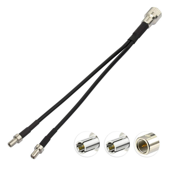 FME Male to Dual TS9 Male Antenna Adapter Splitter Jumper Cable 6 inch for 4G LTE Antenna Router Mobile Hotspot