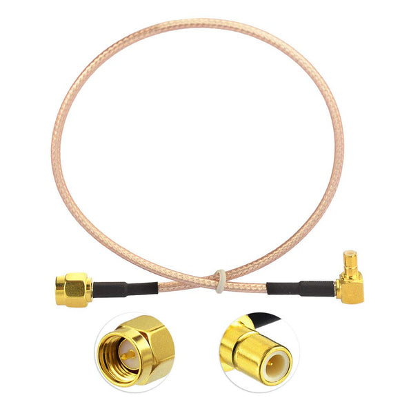 SMA to SMB Cable SMA Male Bulkhead to SMB Female Right Angle Connector Pigtail with RG316 Coaxial Cable for Wireless Antenna 1ft 30cm