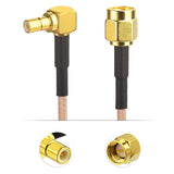 SMA to SMB Cable SMA Male Bulkhead to SMB Female Right Angle Connector Pigtail with RG316 Coaxial Cable for Wireless Antenna 1ft 30cm