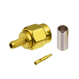 Eightwood 10pcs SMA Male Crimp RF Connector Gold-Plating for RG316 RG174 Cable