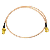 Low Loss RP-SMA Straight Male to RP-SMA Female Bulkhead RG316 Wire with Connecting Extension Coaxial Cable(50 ohm) Adapter Jumper 1.6ft（50cm）