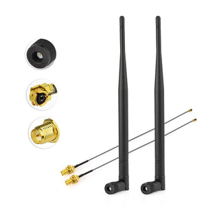 900MHz Antenna Kit 3.5Dbi External Omni Rubber Duck Indoor Antenna with RP-SMA Connector + IPX U.fl to RP-SMA Cable Pigtail for Cell Phone Signal Booster Router Security Camera PCIe Cards 2Pcs