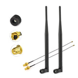 900MHz Antenna Kit 3.5Dbi External Omni Rubber Duck Indoor Antenna with RP-SMA Connector + IPX U.fl to RP-SMA Cable Pigtail for Cell Phone Signal Booster Router Security Camera PCIe Cards 2Pcs