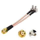 RP-SMA Male to Dual TS-9 Splitter Combiner Cable Jumper Pigtail RG316 10cm/4"