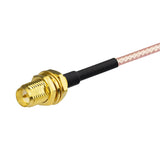 Low Loss RP-SMA Straight Male to RP-SMA Female Bulkhead RG316 Wire with Connecting Extension Coaxial Cable(50 ohm) Adapter Jumper 1.6ft（50cm）