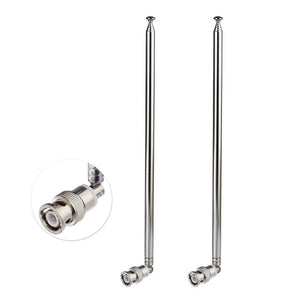 HF VHF UHF 7-Sections 115cm Telescopic BNC Male Antenna 2-Pack for CB Radio Police Scanner Ham Radio Two Way Radio Mobile Scanner FM Transmitter Wireless Microphone Receiver Frequency Counter
