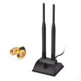 Wifi Antenna RPSMA 2.4G/5.8G Dual Frequency Magnetic Antenna 6dBi with RP-SMA Adapter Extension Cable 2m Compatible for Wifi Camera Wifi Card WLAN PCI Cards Wirelesse Wifi Router Bluetooth