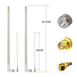 2 x 11dBi High Gain 2.4GHz Dual Band WiFi RP-SMA Antenna + 2 x 20cm U.fl/IPEX Cable for Wireless Routers Mini PCIe Cards Network PCI WiFi WAN Repeater etc