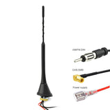 DAB+ Antenne Digital Radio FM/AM Kombi DAB Antenne SMB Stecker DIN Male Adapter Auto Radio Antenne Splitter Fahrzeug Dachmontage Signal Amplifier 500cm 16.4ft mit Flexible 23cm Stab für Blaupunkt TechniSat Pioneer Sony Kenwood Alpine JVC