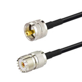 UHF PL-259 Male to UHF SO-239 Female RG58 Antenna Extension Cable 2m/6.5 feet for Vehicle Car Truck SUV CB Radio Ham Radio Two Way Radio Amateur Radio VHF Mobile Transceiver FM Transmitter