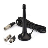 FM Telescopic Antenna Indoor 75 ohm Digital Radio Aerial with Magnetic Base TV Male Adapter to F Connector 3 Kit for USB TV Tuner DVB-T Television DAB Radio