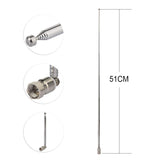 Eightwood Telescopic Antenna Kit 75 Unbal F Type Connector DAB Radio Replacement Antenna for TV AM FM Radio Stereo Receiver etc.